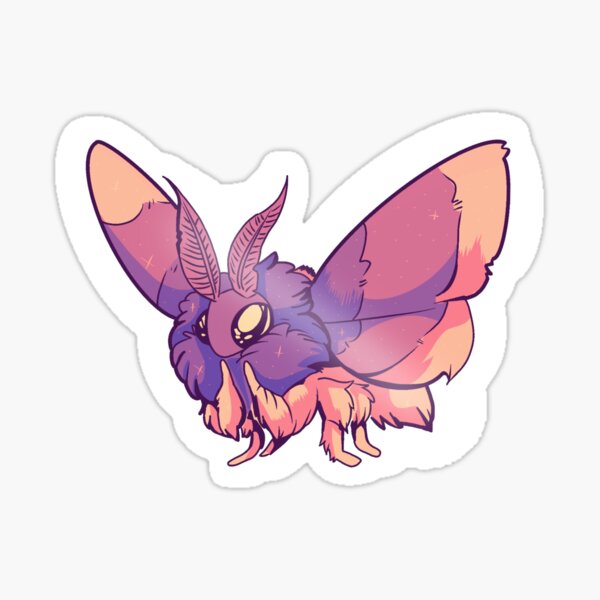 Fluffy Poodle Moth Sticker / Fluffy Moth Sticker / Cute Moth Sticker /  Vinyl Sticker / Water Bottle Sticker 