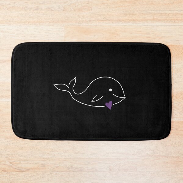 Item preview, whale with a purple heart designed and sold by flowerheadria.