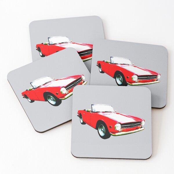 Item preview, Triumph TR6 1970s classic sports car high contrast red designed and sold by soitwouldseem.