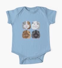 Vier Schweinchen (Meerschweinchen) Baby Body Kurzarm