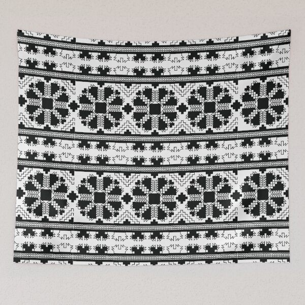 Item preview, Romanian folk motif from Bessarabia (1) Basarabia embroidery in black and white designed and sold by folkyouall.
