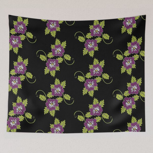Item preview, Dark purple wild pansy flower illustration, double bloom designed and sold by AngelDawnDesign.