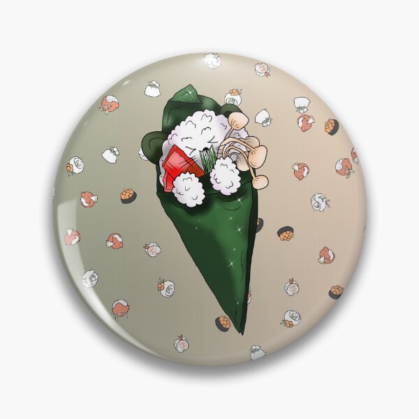 Item preview, sleepy cartoon sushi temaki designed and sold by CuisineCat.