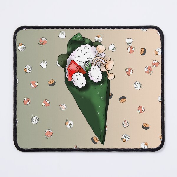 Item preview, sleepy cartoon sushi temaki designed and sold by CuisineCat.