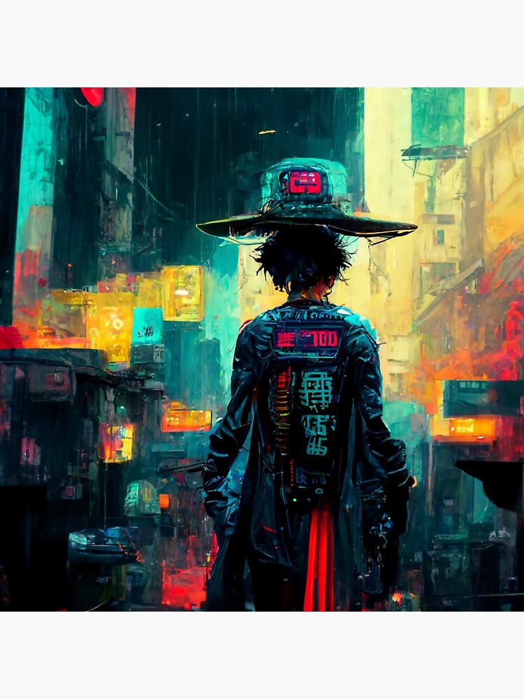 CyberPunk Luffy Throw Pillow by Orange-Monkeys