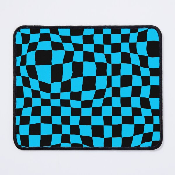 Item preview, Warped Black and Blue Checker Pattern designed and sold by Julie Erin Designs.