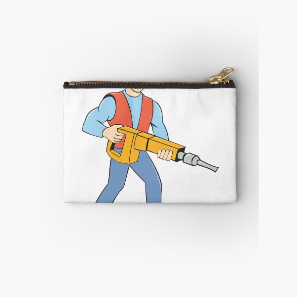 Item preview, Construction Worker Holding Jackhammer Cartoon designed and sold by patrimonio.