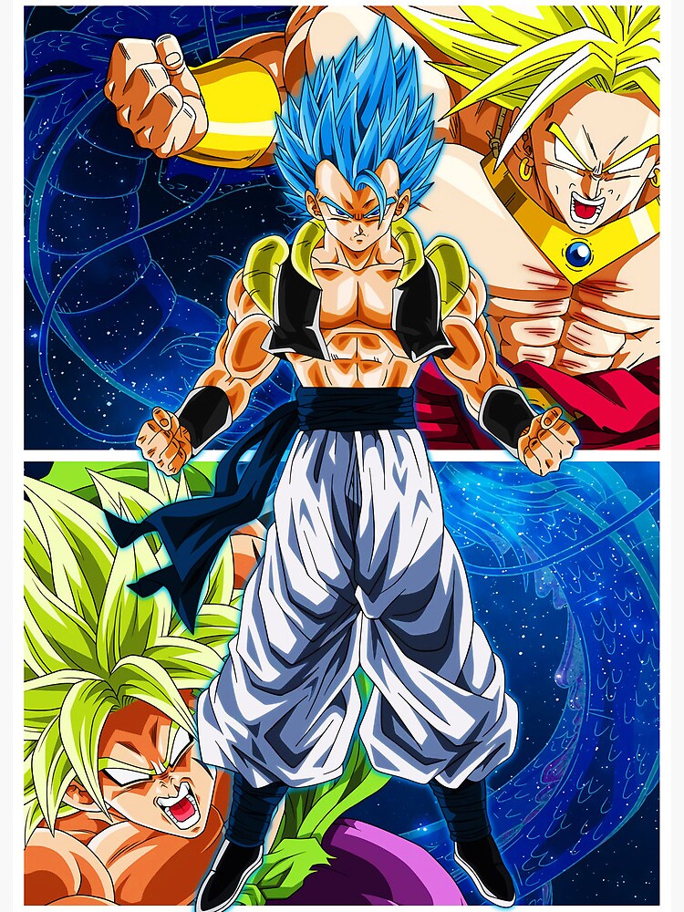 Gogeta blue vs Broly ( Legendary Super Sayian) Art Board Print for