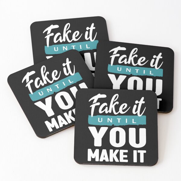 Item preview, Fake it until you make it in white- Self improvement quotes designed and sold by Alice-Elgawi.