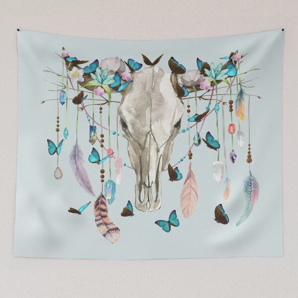 Item preview, Butterfly Cow Skull Spirit Gazer designed and sold by BunnyThePainter.