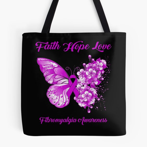 Item preview, Faith Hope Love Fibromyalgia Awareness Butterfly Ribbon Gifts designed and sold by Adropine.