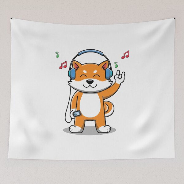 Item preview, Dog Listening To Music In Headphones Design designed and sold by zoripet Store.