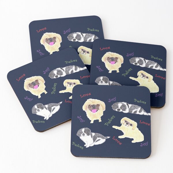 Item preview, Love, Joy, & Cute Peke Puppy Dogs (Navy Blue) designed and sold by DeeDeee1970.