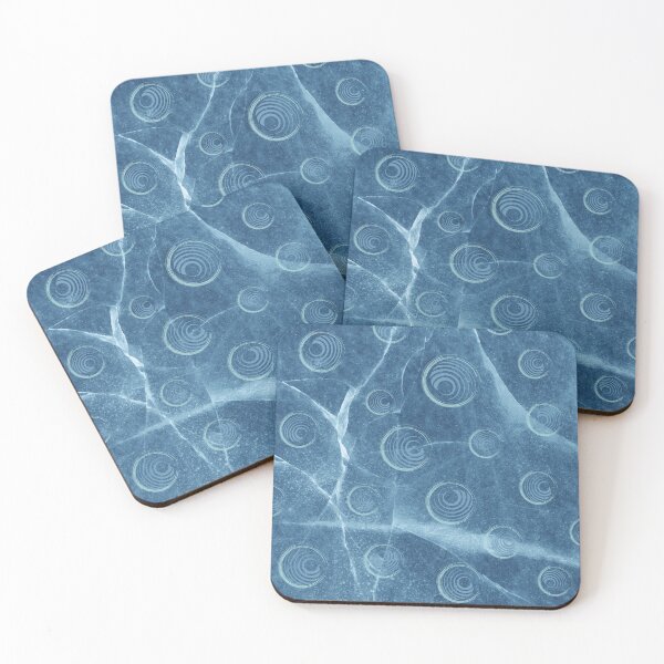 Item preview, Spiral Orbs on Blue Background designed and sold by KarenWoodArt.
