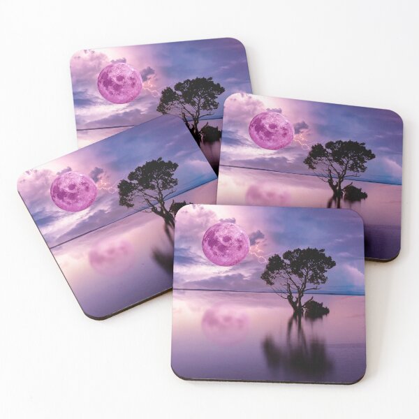 Item preview, Georgia Okeeffe Pink Moon Over Water designed and sold by ApurwaArtShop.
