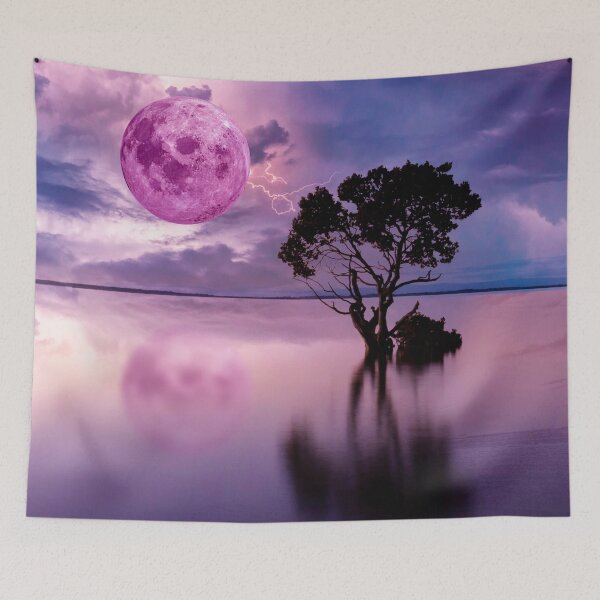 Item preview, Georgia Okeeffe Pink Moon Over Water designed and sold by ApurwaArtShop.