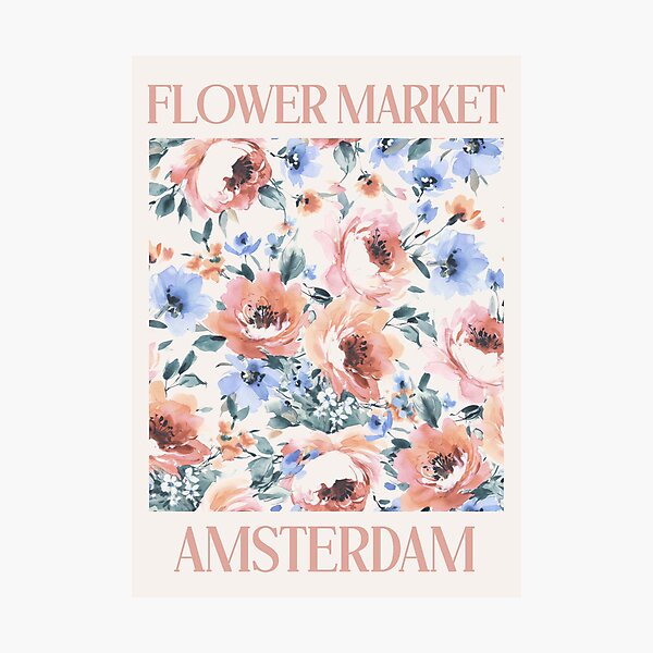 Amsterdam Aesthetic Flower Market Poster Photographic Print