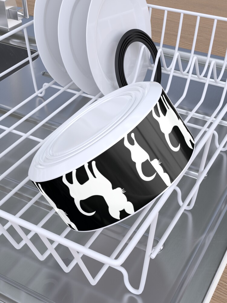 Alternate view of Chihuahua print (large) black and white Pet Bowl