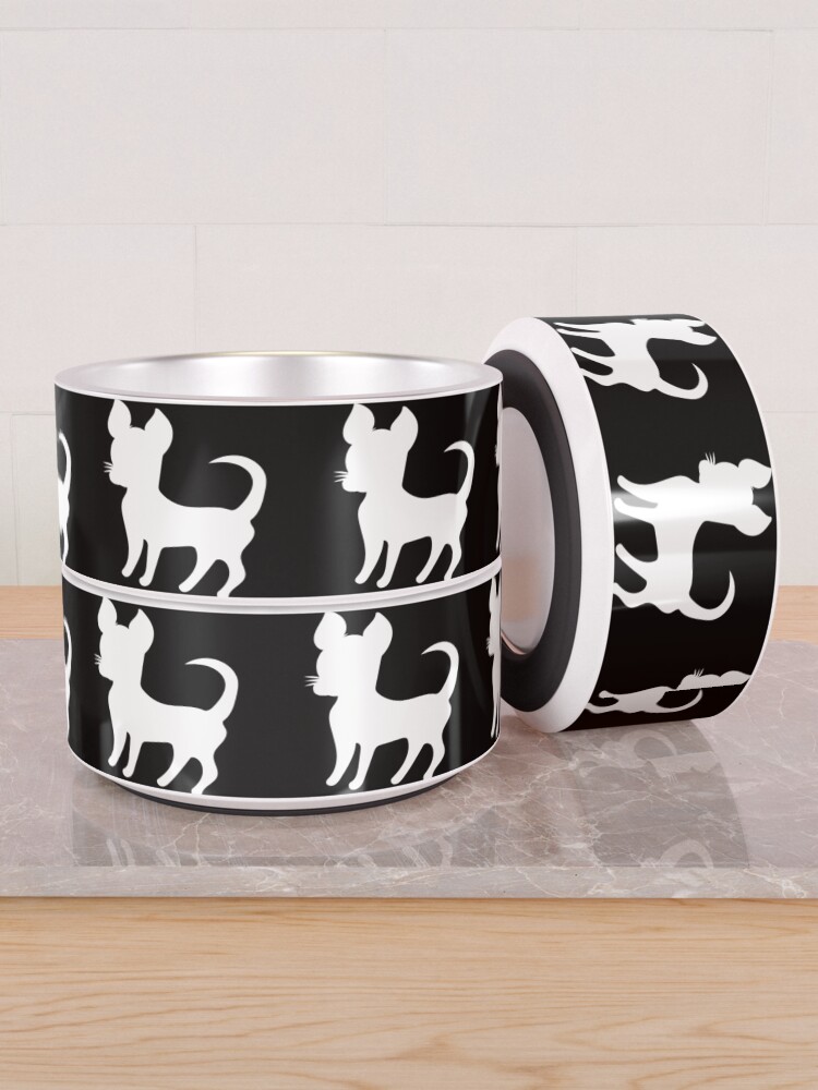Alternate view of Chihuahua print (large) black and white Pet Bowl