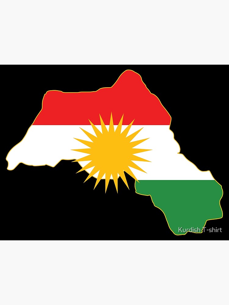 Kurdistan flag in a Kurdistan map | Art Print