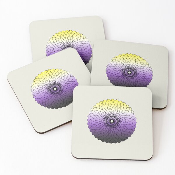 Item preview, Non-binary pride spirograph circle designed and sold by Camilla Wynter.