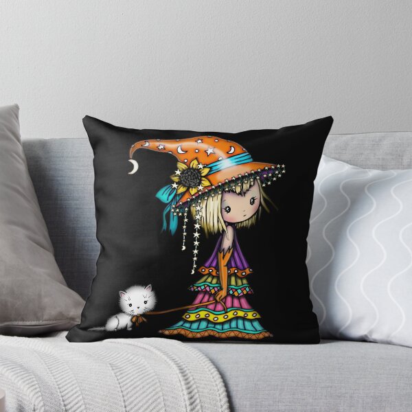 Item preview, Little Wanderer Witch with Cat Art designed and sold by Molly  Harrison.