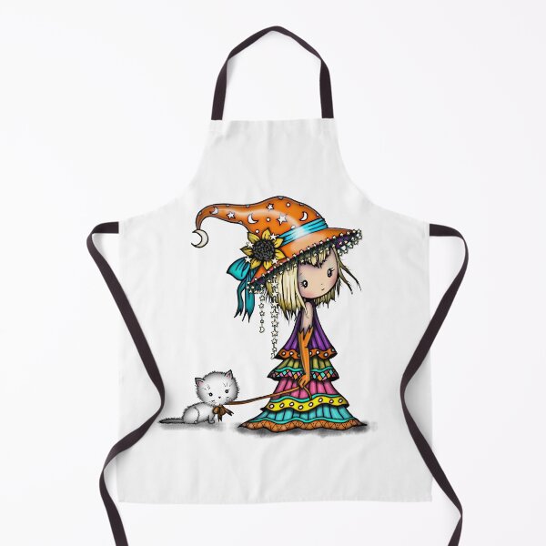 Item preview, Little Wanderer Witch with Cat Art designed and sold by Molly Harrison.