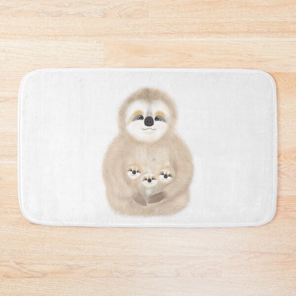Item preview, Cute Fluffy Sloth hugs his little Baby Sloths designed and sold by StacyMint.