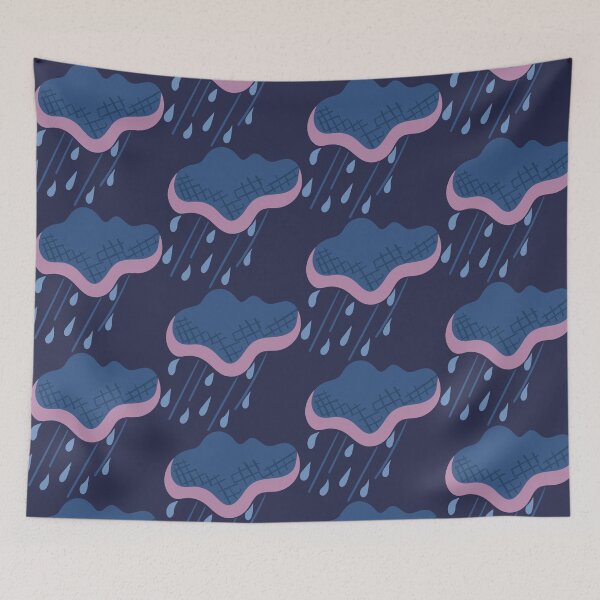 Item preview, Stormy Rain Cloud Cartoon Illustration Pink and Blues designed and sold by AngelDawnDesign.