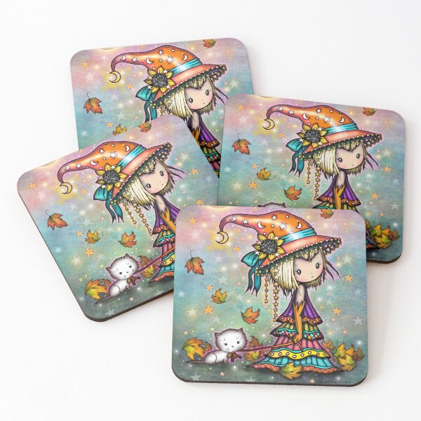 Item preview, Little Wanderer Boho Witch and Cat Halloween Art designed and sold by Molly  Harrison.