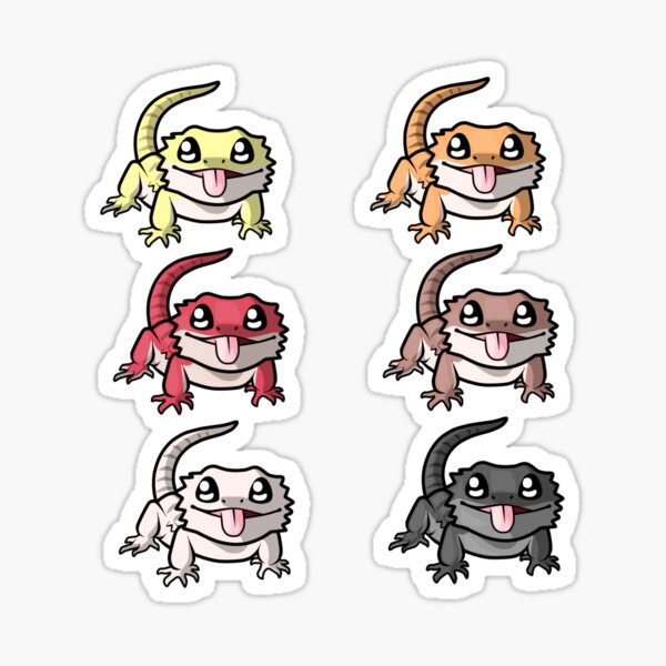 "Chibi Bearded Dragons Design" Sticker for Sale by AMackInCheese | Redbubble