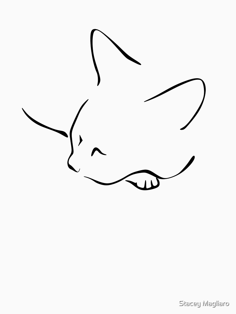  Minimalist  Cat  Line Art  Drawing  Unisex T Shirt by 