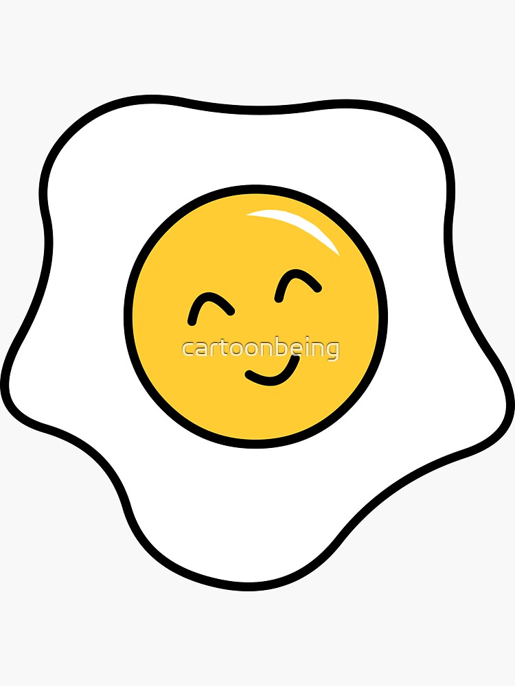 Thumbnail 3 of 3, Sticker, Happy Eggy designed and sold by cartoonbeing.