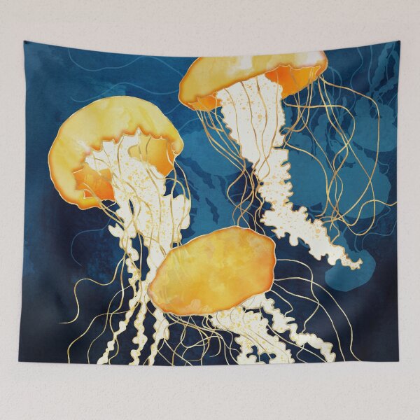 Item preview, Yellow Metallic Jellyfish designed and sold by spacefrogdesign.