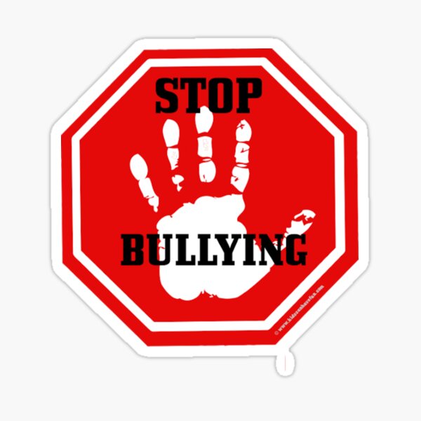 Red Stop Bullying Vinyl Decal - 6 x 6 - Custom Signs