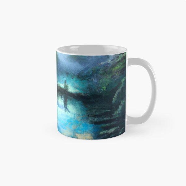 Item preview, Mysterious dark fantasy lake AI painting designed and sold by AiArtist01.
