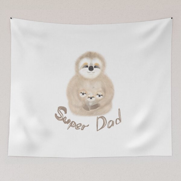 Item preview, Super Dad Cute Sloth with three babies sloth  designed and sold by StacyMint.