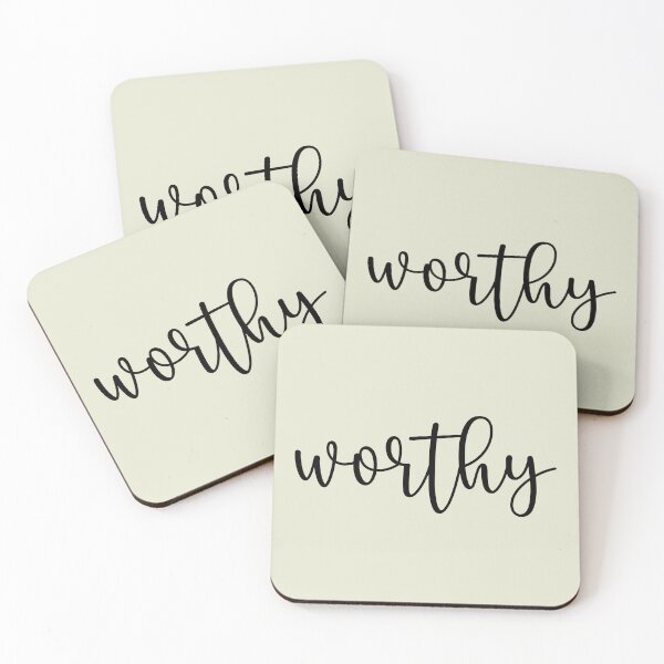 Item preview, You Are Worthy Black Calligraphy designed and sold by amazingjoy.
