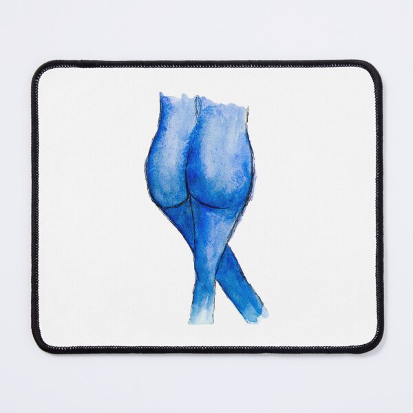 Item preview, Bright, bold blue womans body art painted in watercolour designed and sold by Chantellearts.