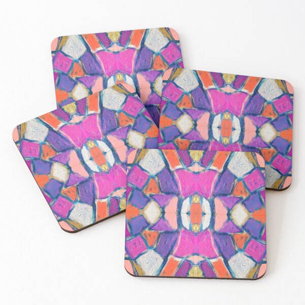 Item preview, Whimsical bright kaleidoscope mosaic abstract painting designed and sold by Hannah Kaplan Art.