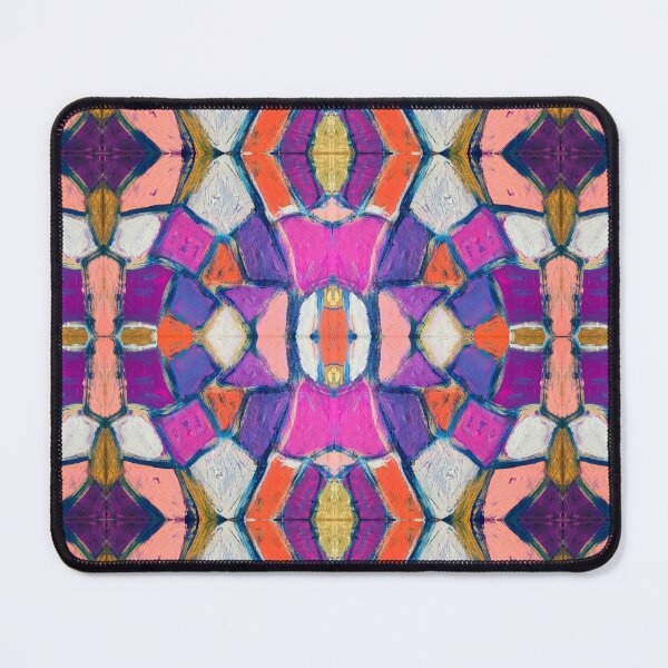 Item preview, Whimsical bright kaleidoscope mosaic abstract painting designed and sold by Hannah Kaplan Art.