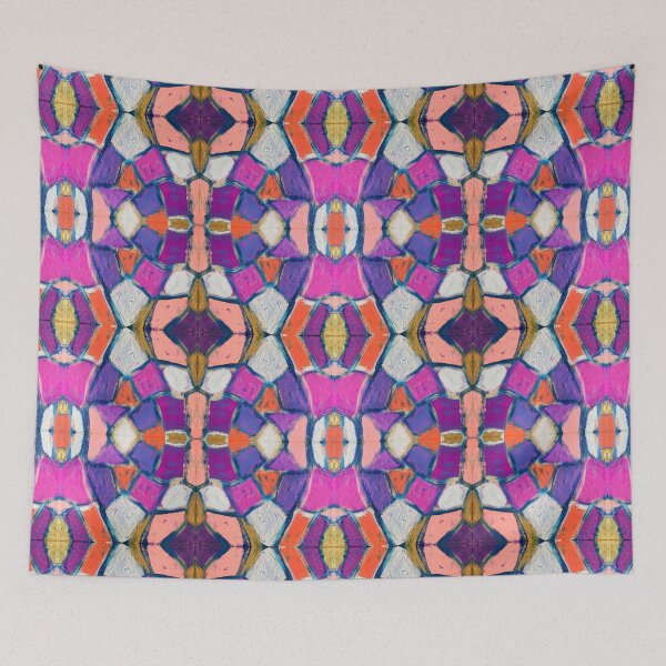Item preview, Whimsical bright kaleidoscope mosaic abstract painting designed and sold by Hannah Kaplan Art.