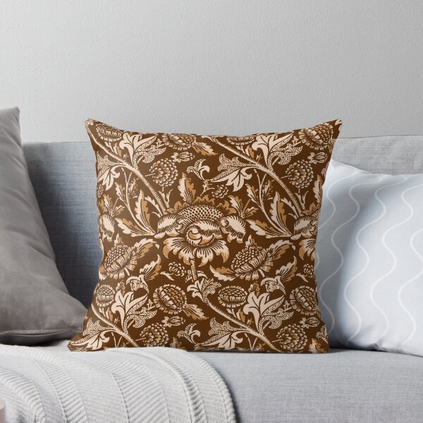 Item preview, William Morris Sunflowers, Chocolate Brown and Beige  designed and sold by Marymarice.