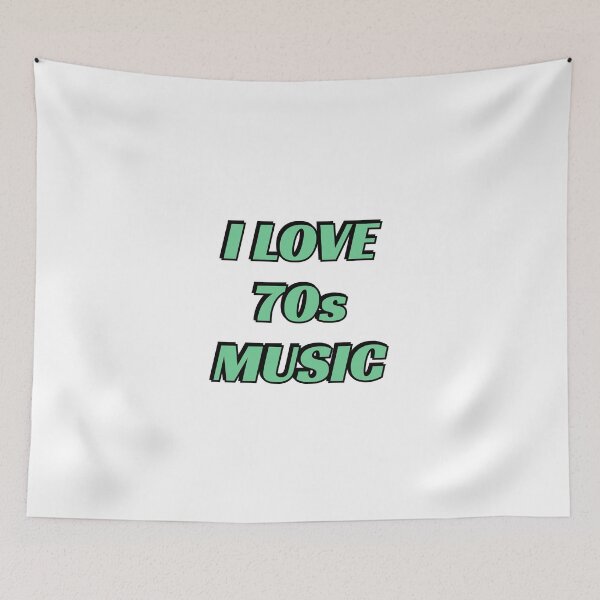 Item preview, I love 70s music - retro green text - seventies - music fan designed and sold by Inspirationmotivation.