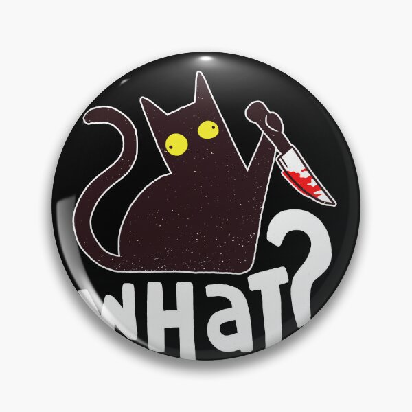 Item preview, Cat What Funny Black Cat Pun Murderous Cat With Knife Fun Lazy Halloween Idea designed and sold by Countrysmart.