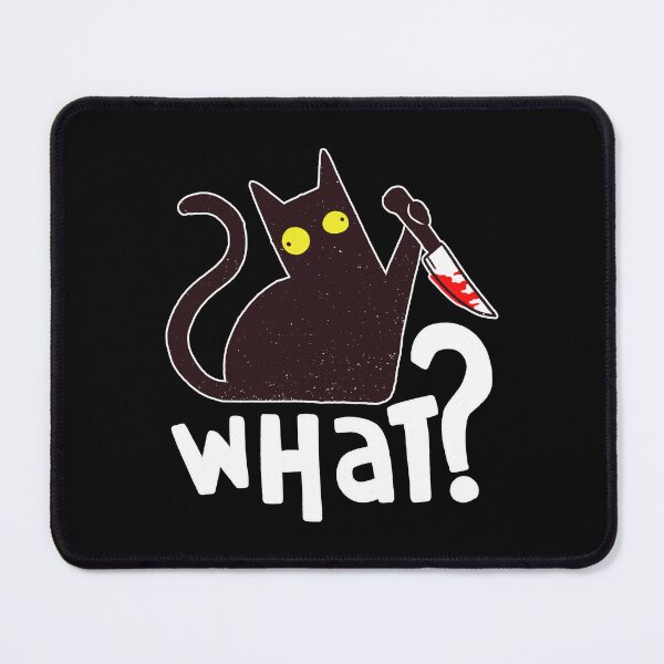 Item preview, Cat What Funny Black Cat Pun Murderous Cat With Knife Fun Lazy Halloween Idea designed and sold by Countrysmart.