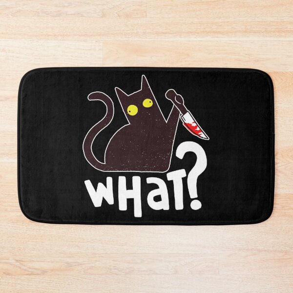 Item preview, Cat What Funny Black Cat Pun Murderous Cat With Knife Fun Lazy Halloween Idea designed and sold by Countrysmart.