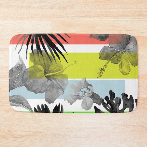 Item preview, Floral Color Block Dusty Blue Lime Coral 5 designed and sold by Irena Orlov.
