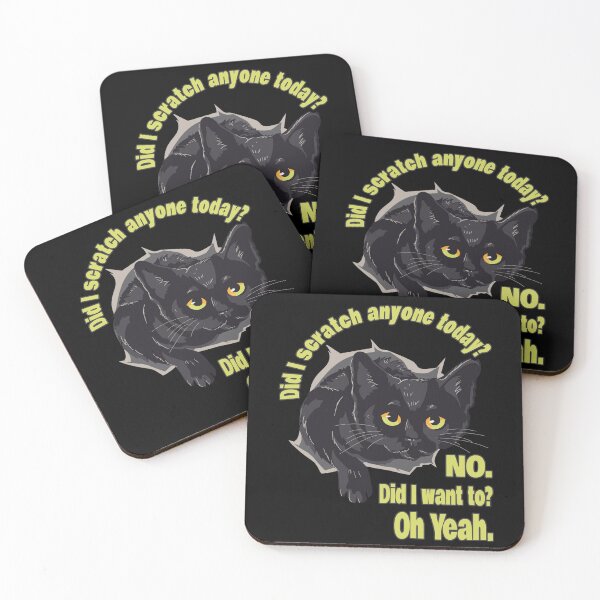 Item preview, Funny Sarcastic Cat Have I Scratched Anyone Today Black Cat Lovers Gift Idea designed and sold by Countrysmart.