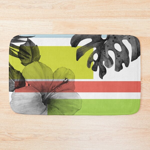 Item preview, Floral Color Block Dusty Blue Lime Coral 7 designed and sold by Irena Orlov.